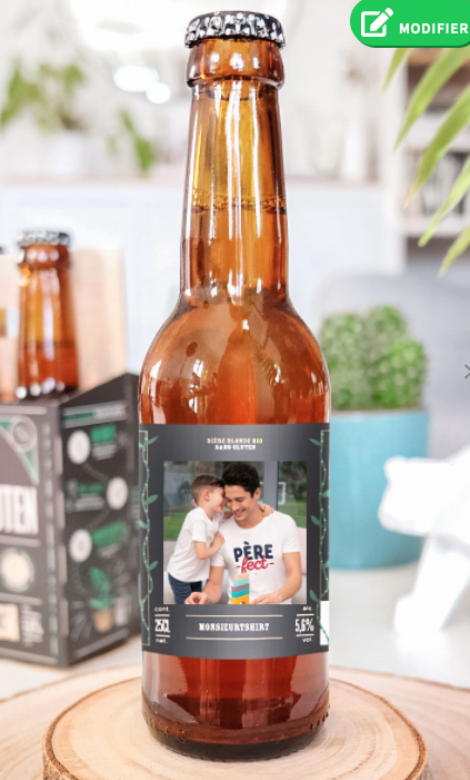 Pack de bières 100% Bio Personnalisées photo et texte