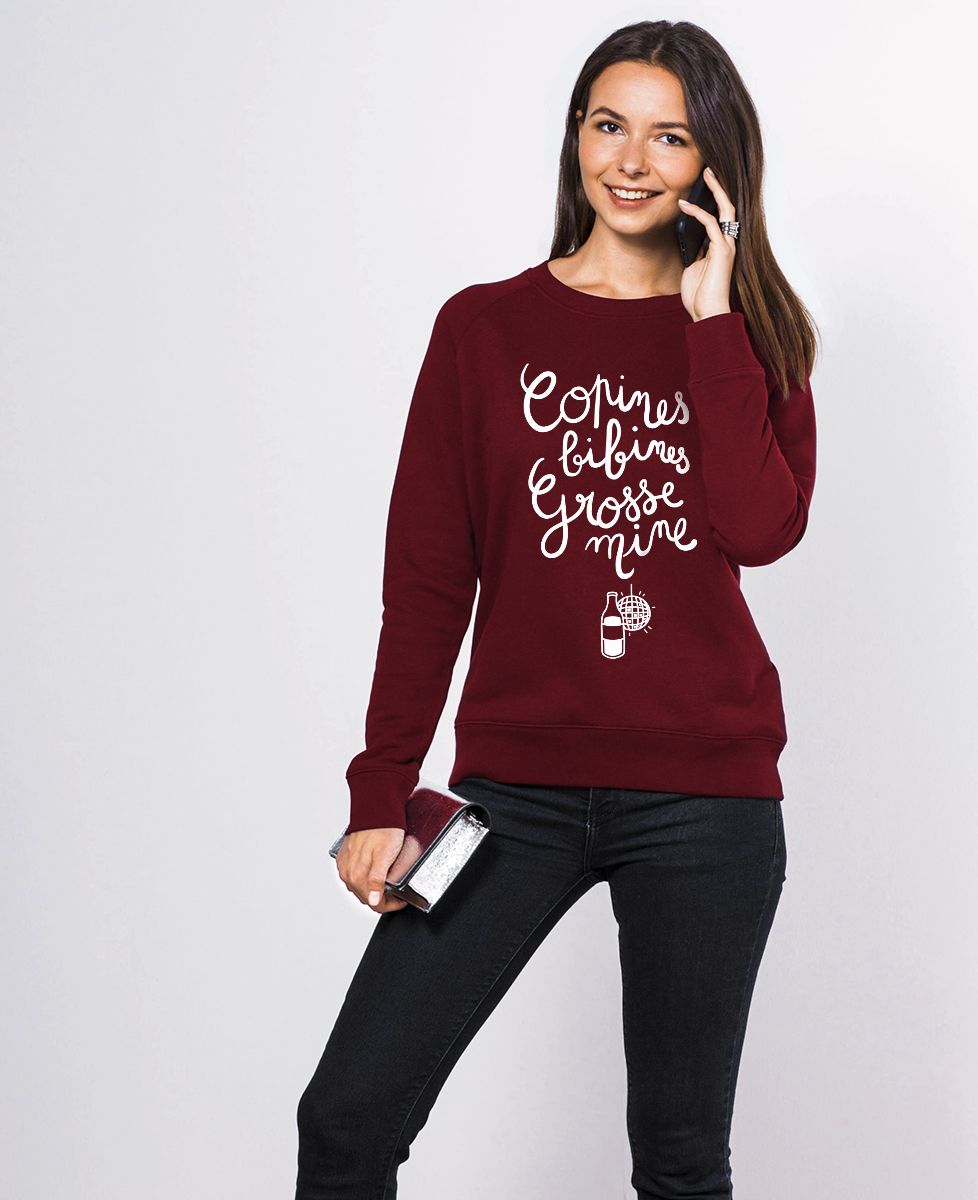 Sweatshirt femme Copines, bibines, grosses mines