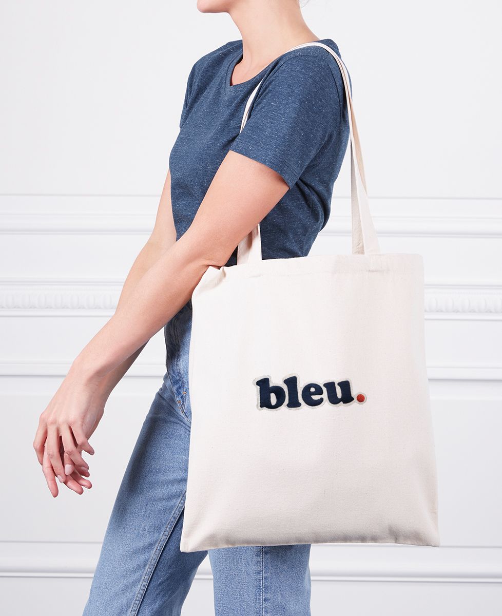 Tote bag Bleu (grosse broderie)