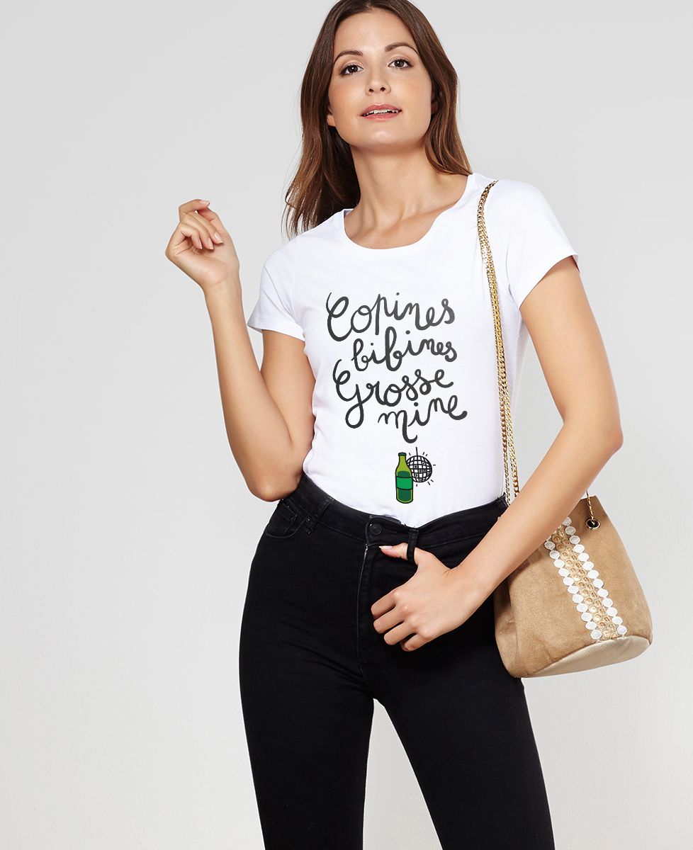 T-Shirt femme Copines, bibines, grosses mines