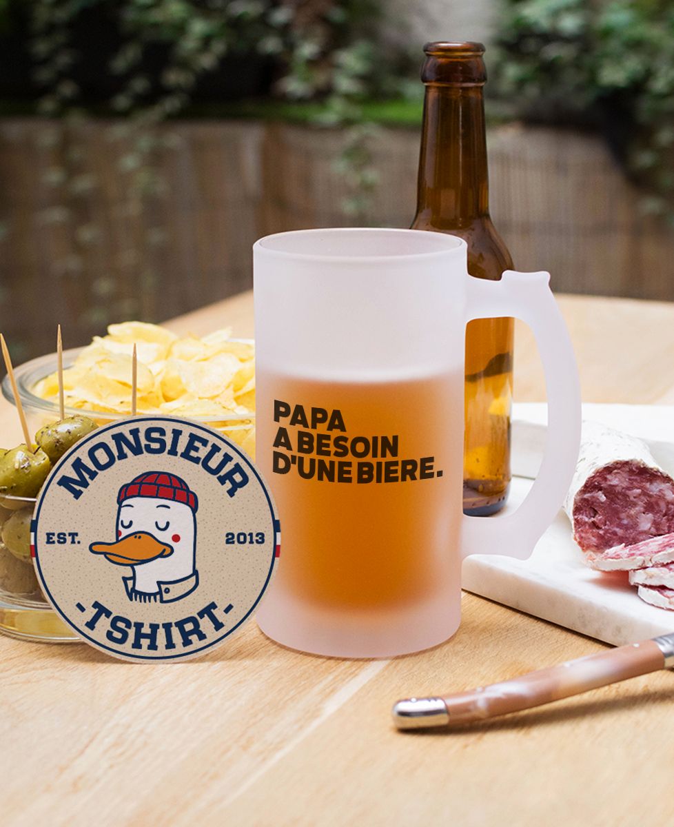Chope de bière Papa a besoin d'une bière - Cadeaux Papa, Apéro