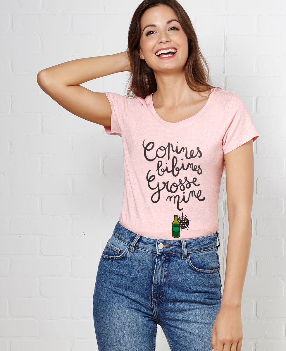 T-Shirt femme Copines, bibines, grosses mines