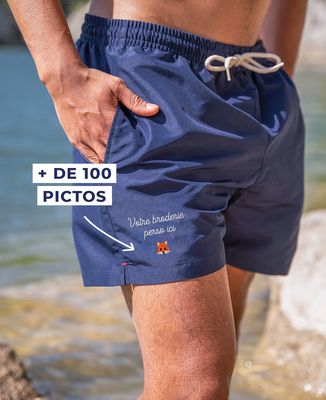 Short de bain recyclé Filgood Filgood texte et picto brodé personnalisé - Sport, Cadeaux Papa, Cadeaux Maman, Football, EVG, Cadeaux Couple, EVJF