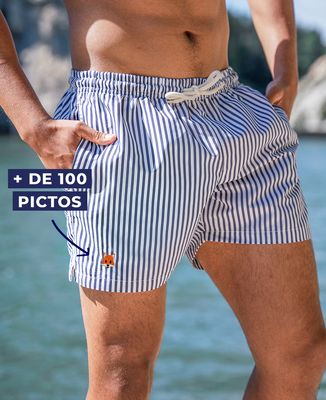 Short de bain recyclé Filgood Filgood picto brodé personnalisé - Sport, Cadeaux Papa, Cadeaux Maman, Football, EVG, Cadeaux Couple, EVJF