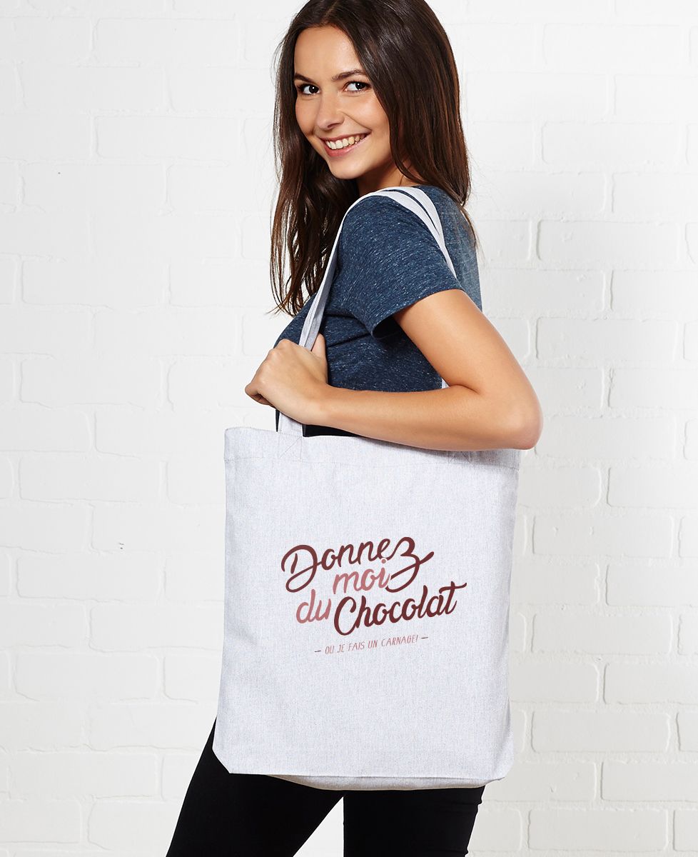 Tote bag Donnez moi du chocolat