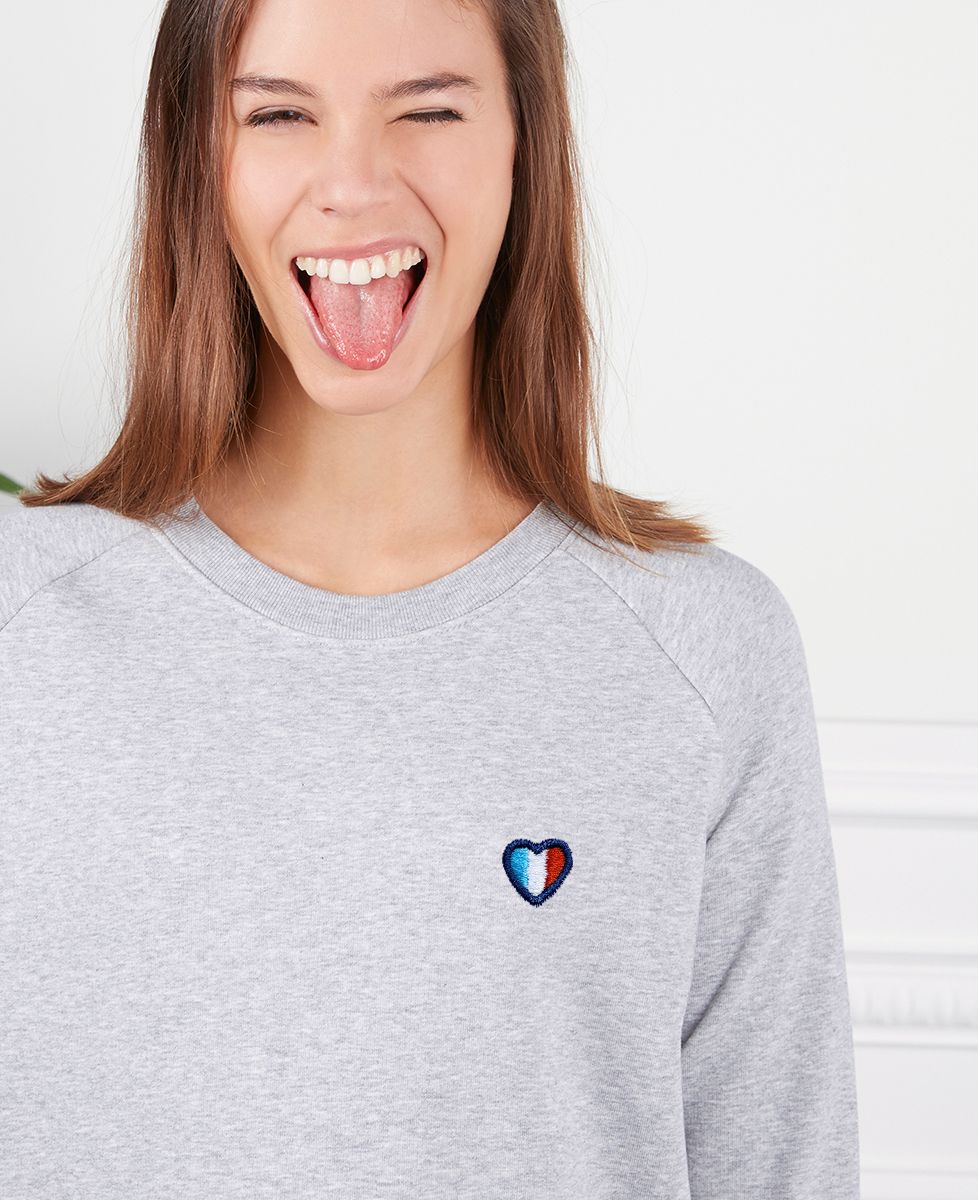 Sweatshirt femme Coeur français (brodé)