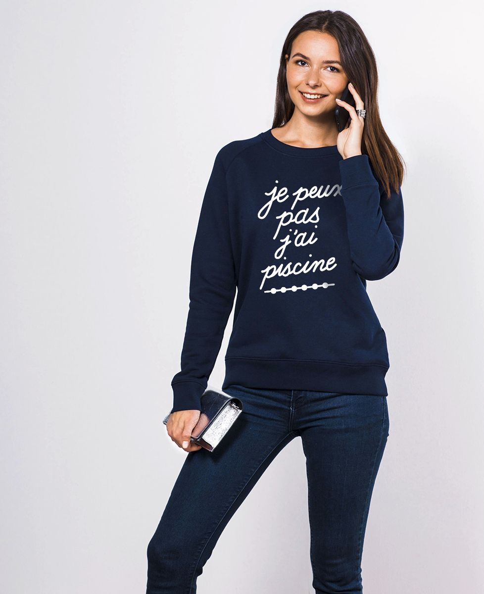 Sweatshirt femme Je peux pas j'ai piscine - Sport