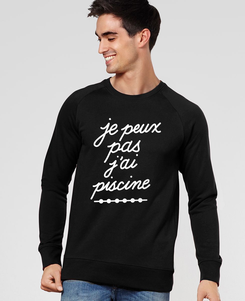 Sweatshirt homme Je peux pas j'ai piscine