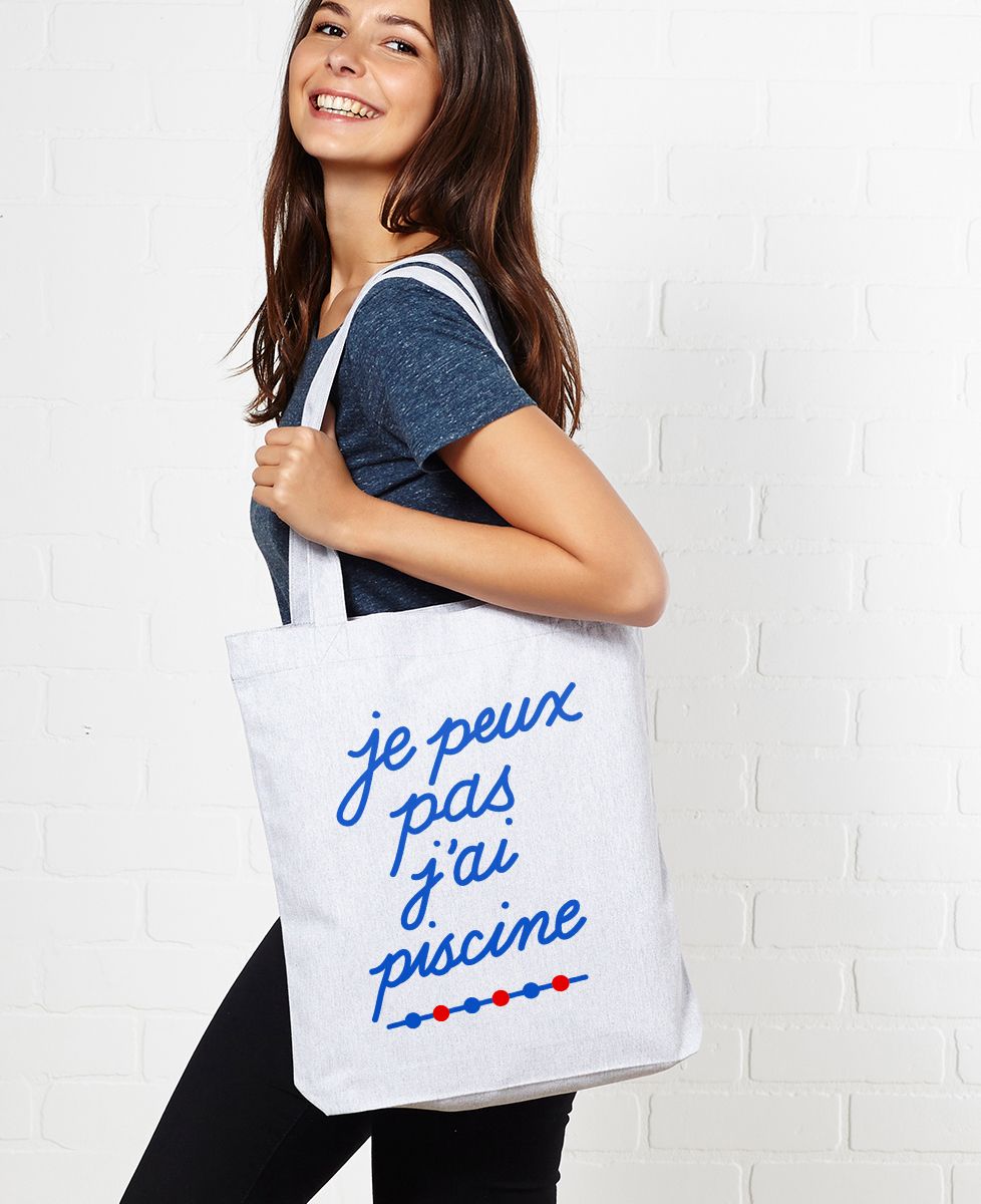 Tote bag Je peux pas j'ai piscine