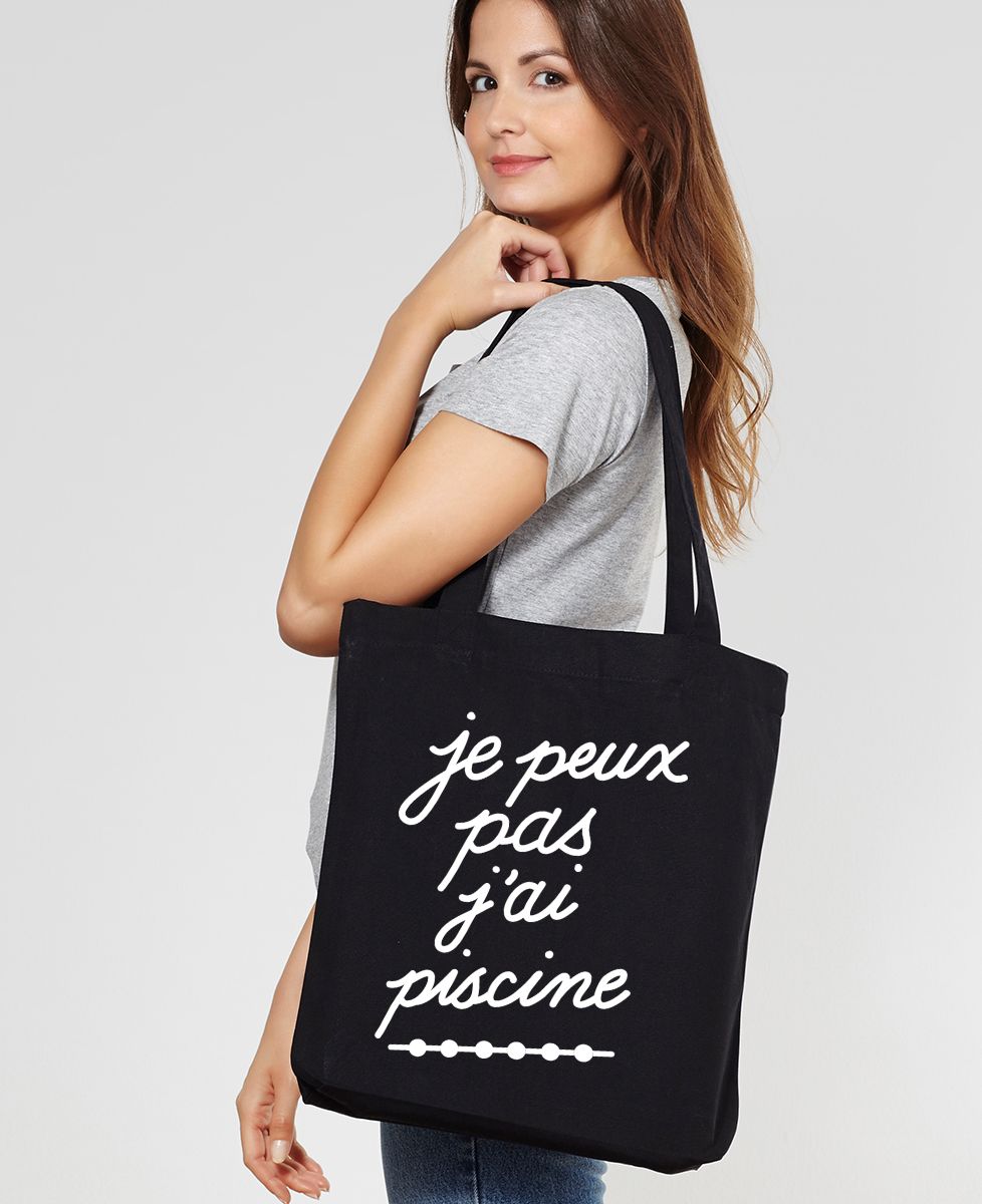 Tote bag Je peux pas j'ai piscine