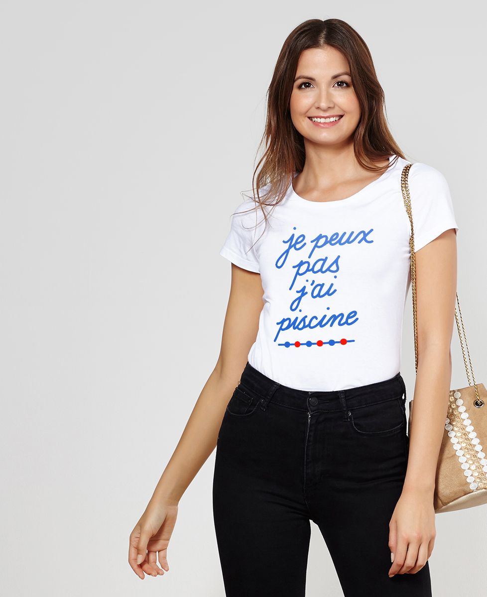 T-shirt femme Je peux pas j'ai piscine - Sport