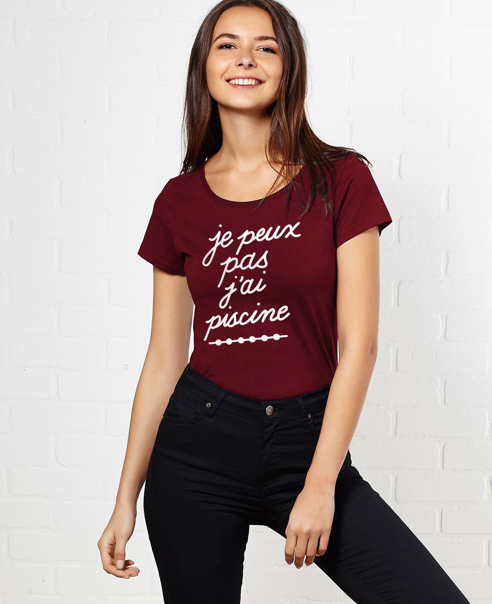 T-Shirt femme Je peux pas j'ai piscine