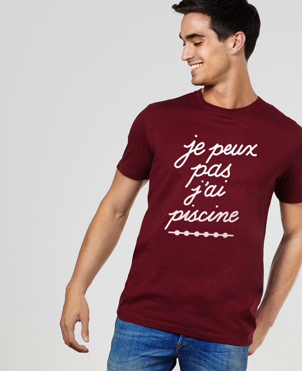 T-Shirt homme Je peux pas j'ai piscine