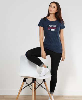 T-Shirt femme I love you, je t'aime, ti amo