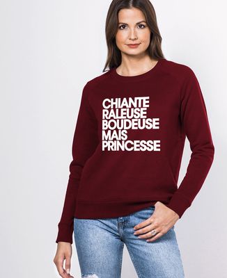 Sweatshirt femme Chiante râleuse boudeuse mais princesse
