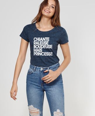 T-Shirt femme Chiante râleuse boudeuse mais princesse