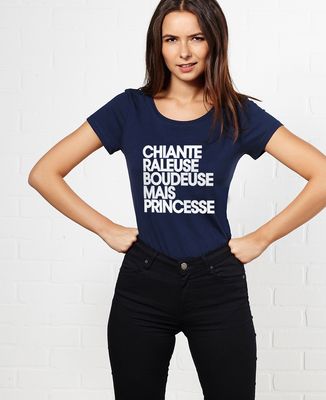 T-Shirt femme Chiante râleuse boudeuse mais princesse