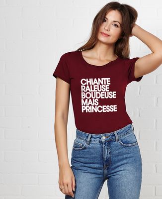 T-Shirt femme Chiante râleuse boudeuse mais princesse