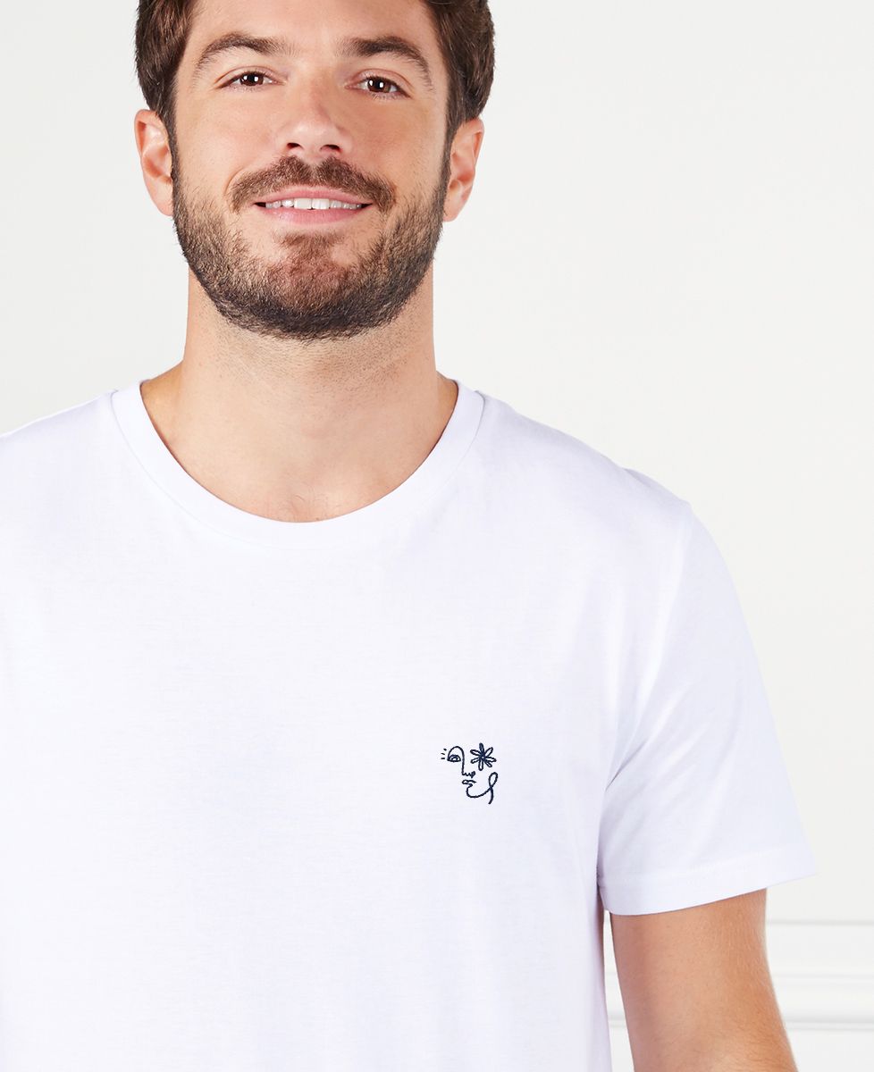T-shirt homme Visage (brodé) - Ajouter mes photos