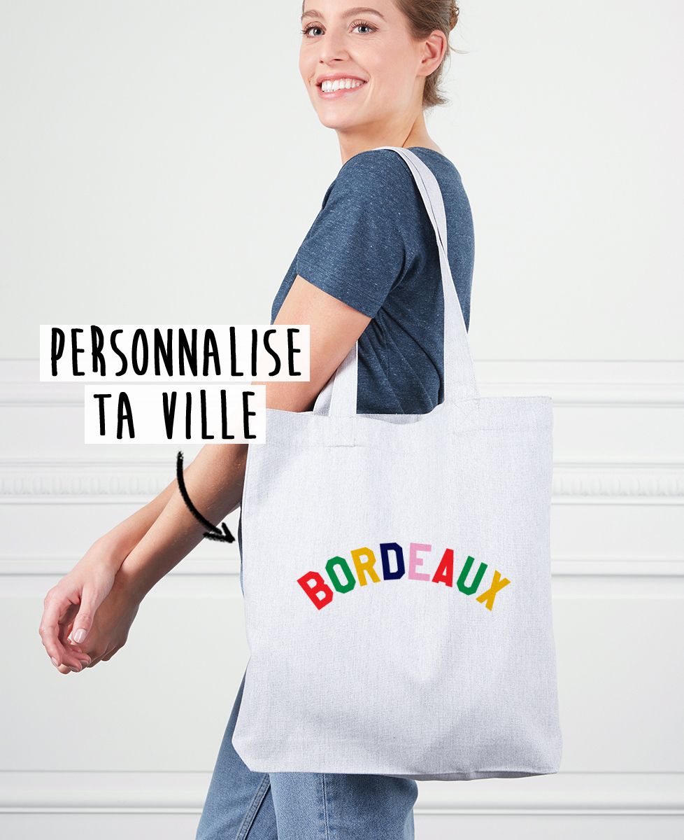 Tote Bag Personnalisable 100% Coton Bio Français - Impression Couleur 28x28 Cm - Sac Réutilisable écologique