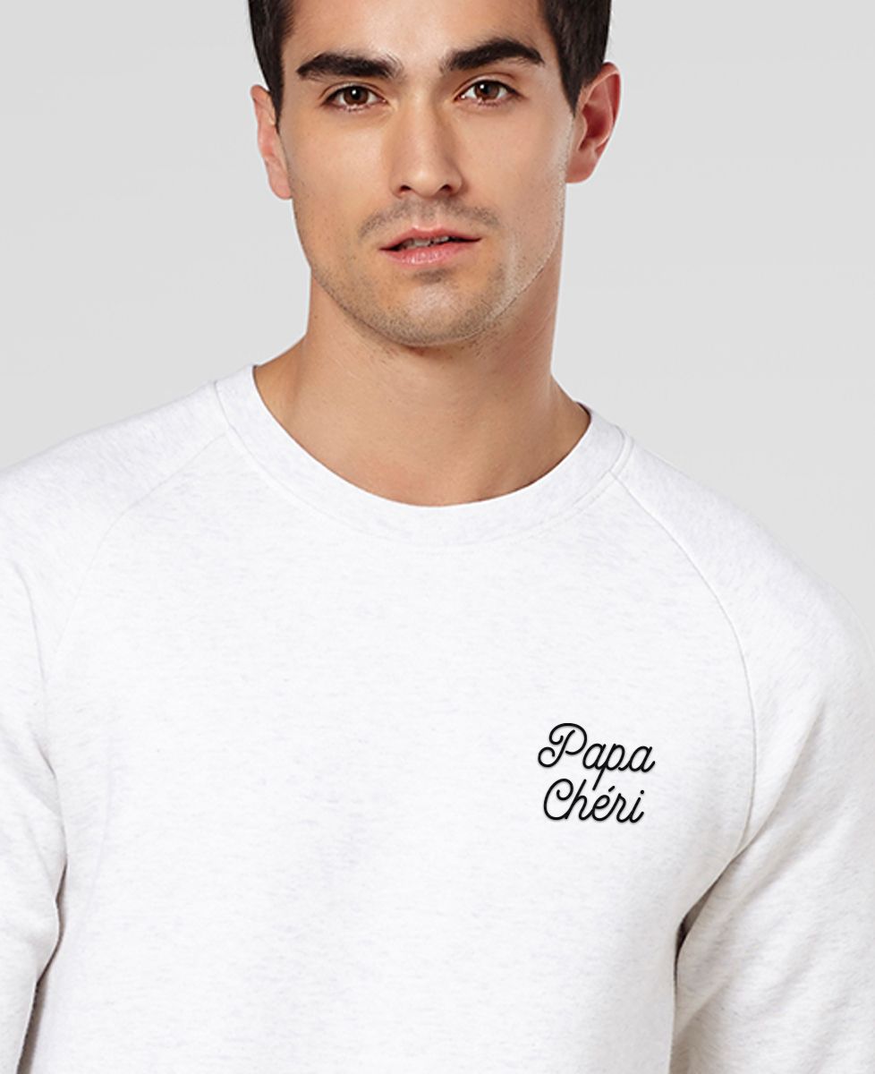 Sweatshirt homme Papa chéri brodé