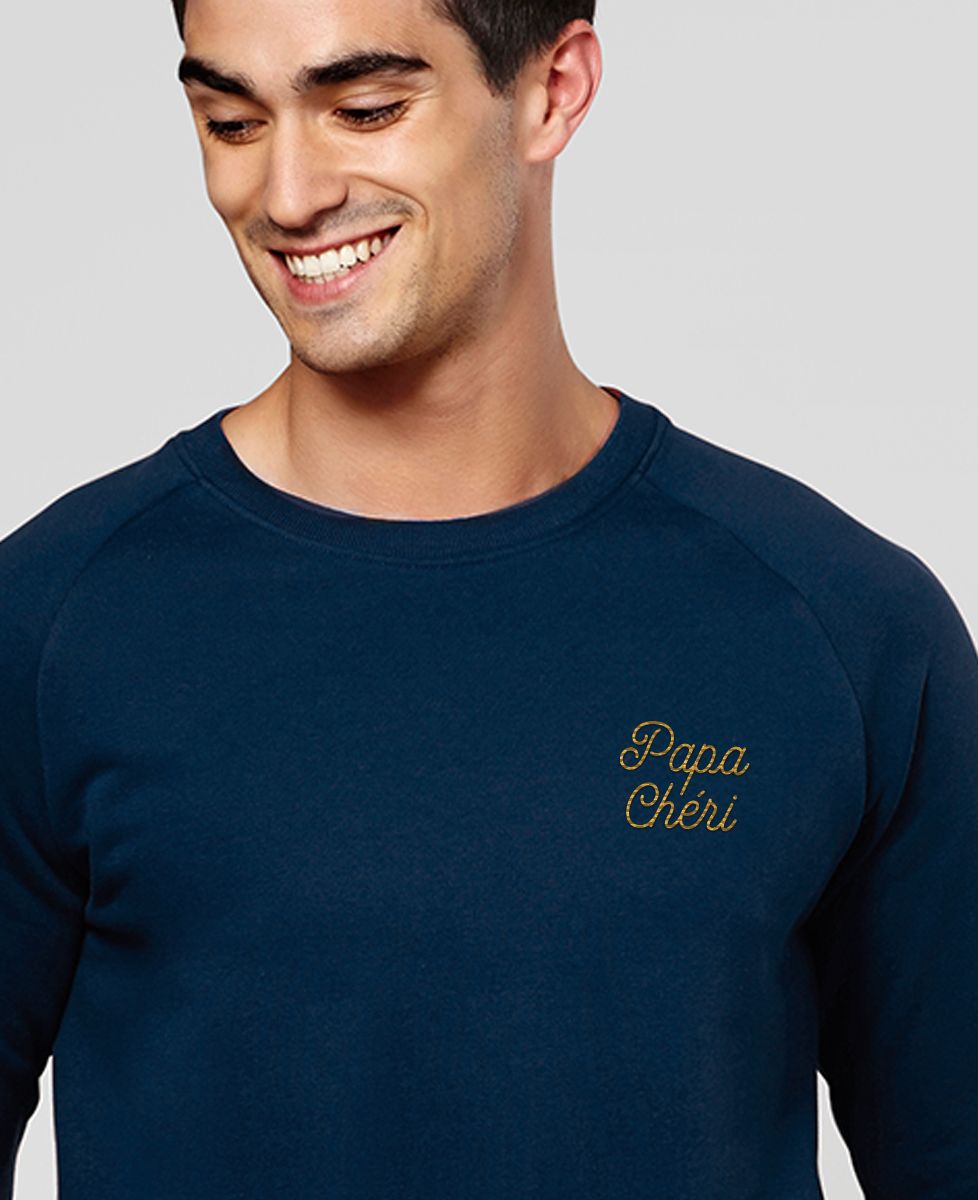 Sweatshirt homme Papa chéri brodé