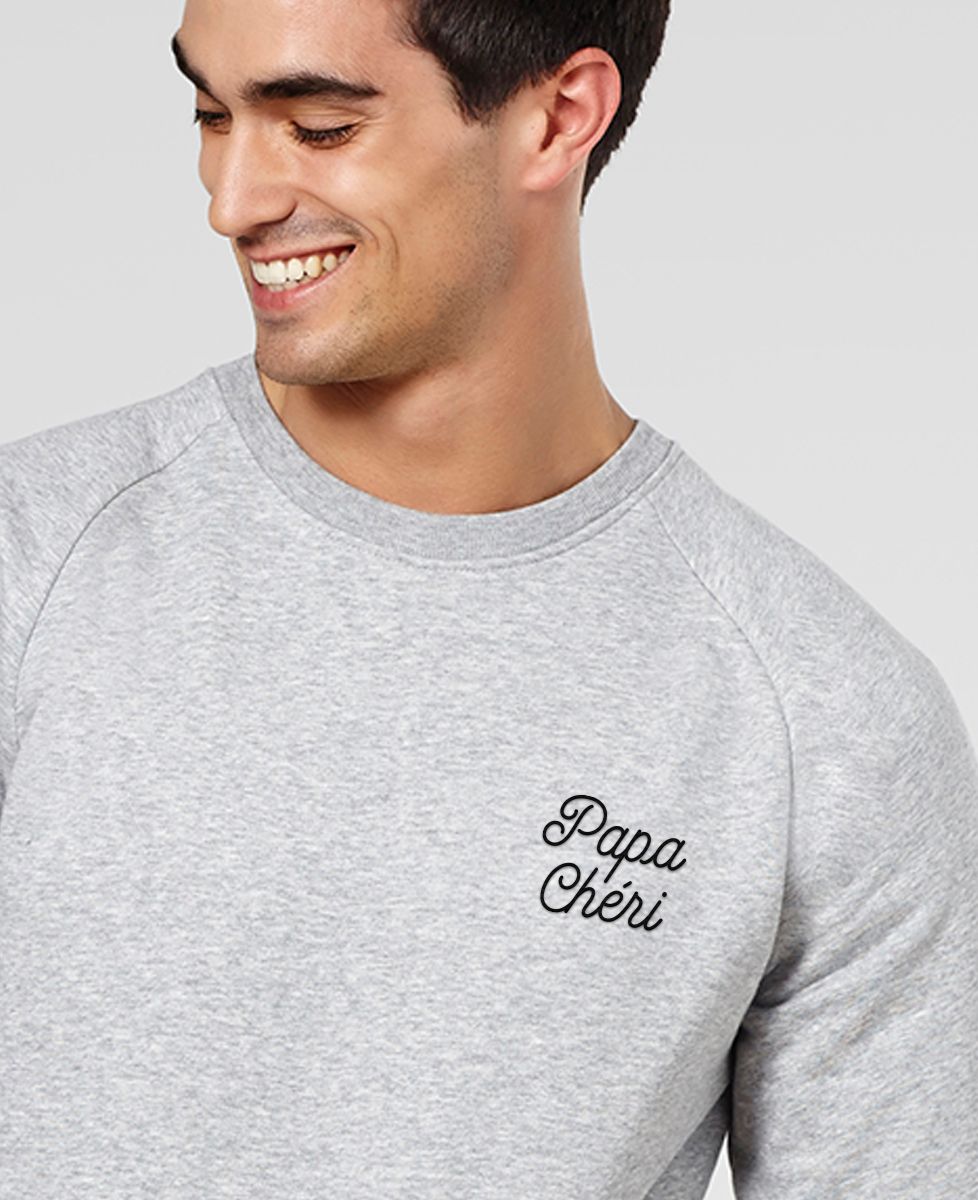 Sweatshirt homme Papa chéri brodé