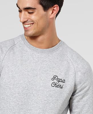 Sweatshirt homme Papa chéri brodé