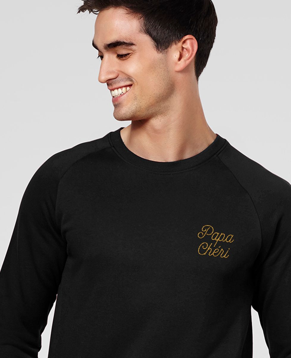 Sweatshirt homme Papa chéri brodé