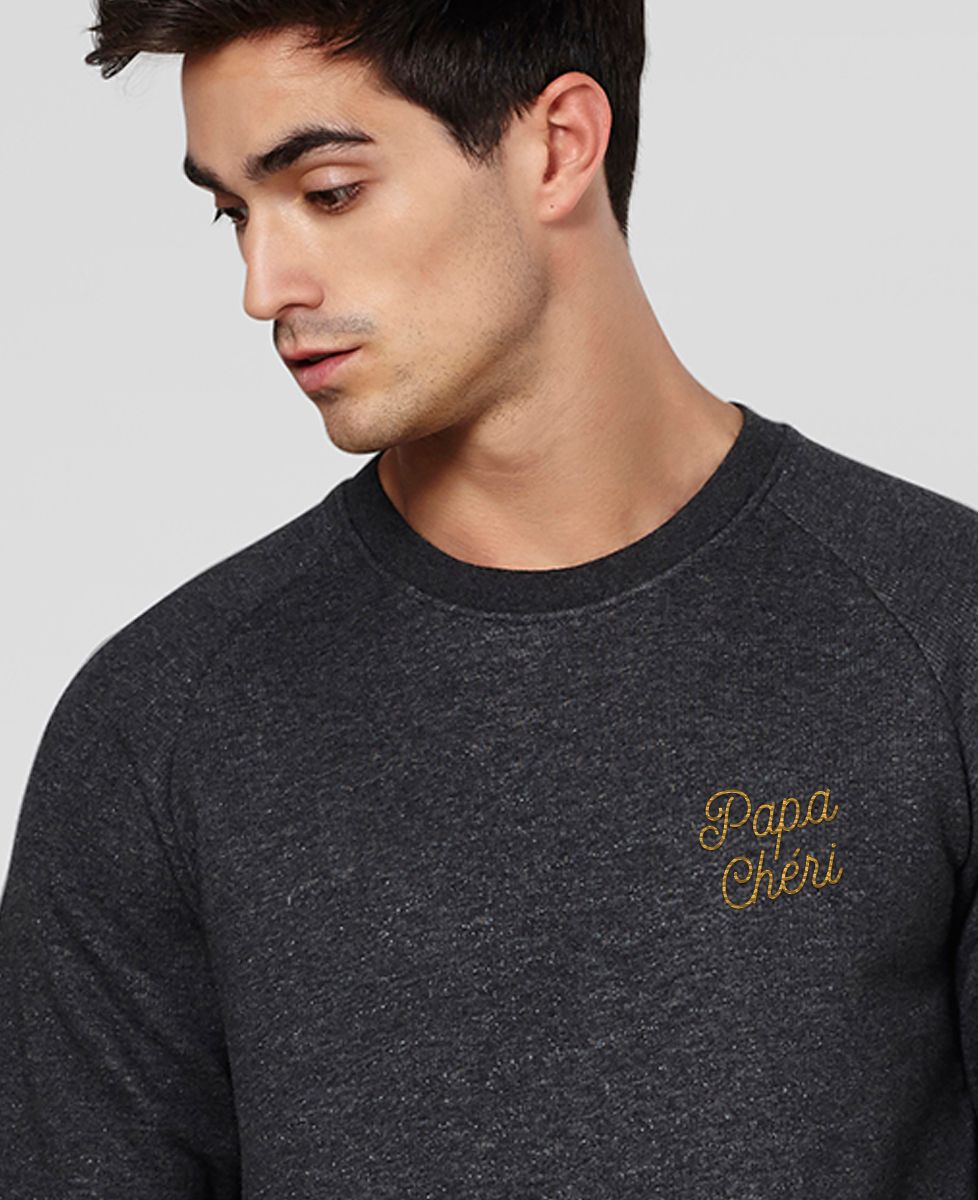 Sweatshirt homme Papa chéri brodé