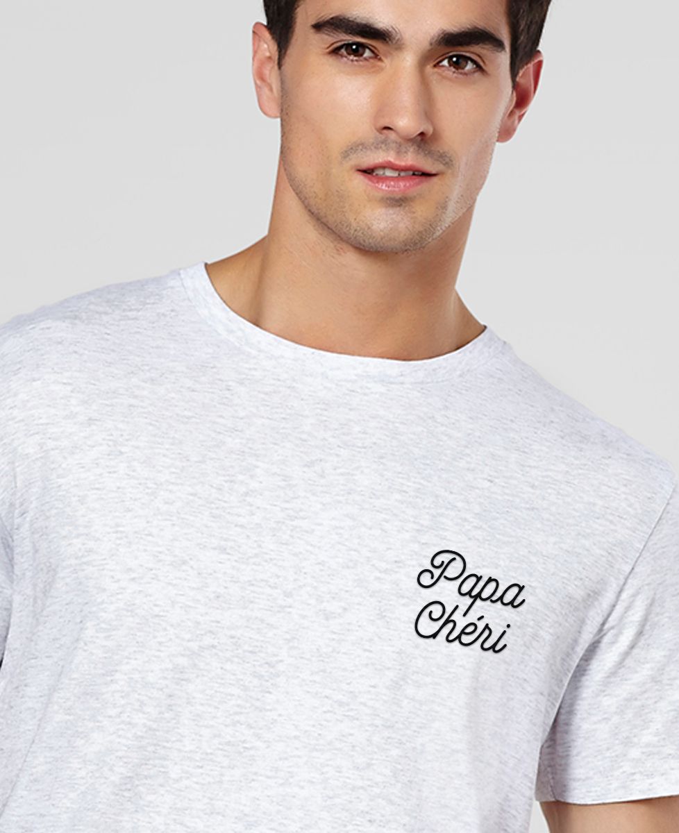 T-Shirt homme Papa chéri brodé