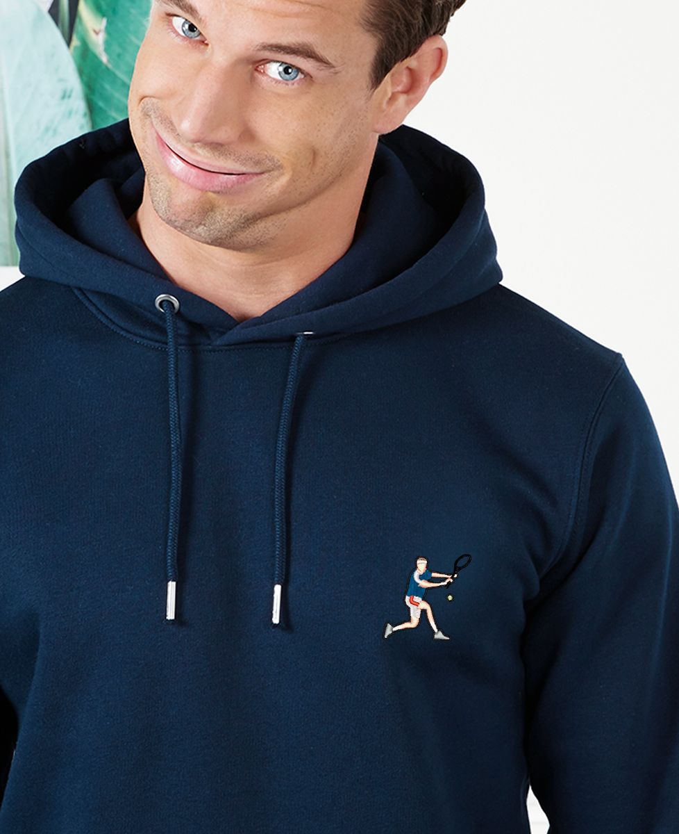 Hoodie voor heren Tennisster (geborduurd) - Sport