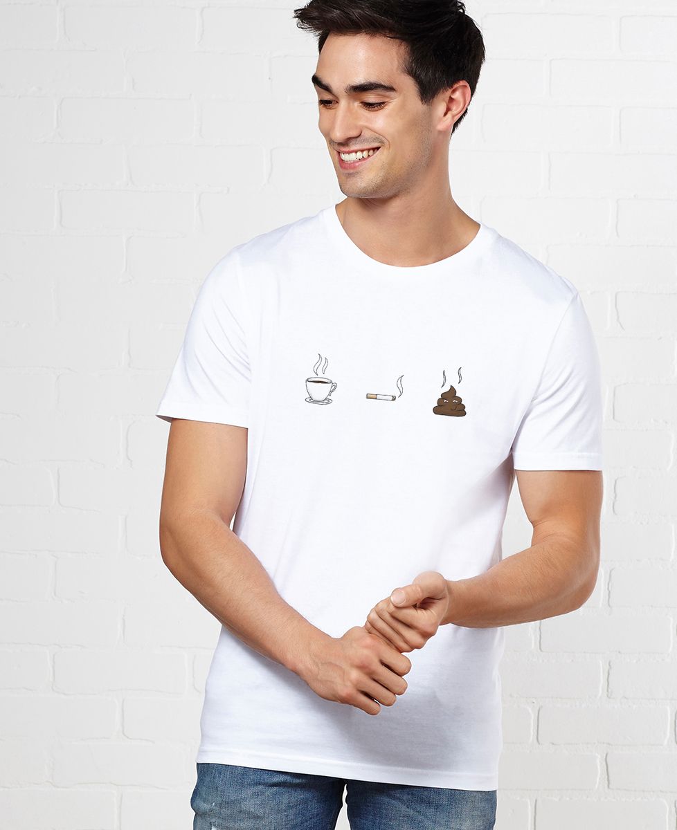 T-shirt homme Café clope caca