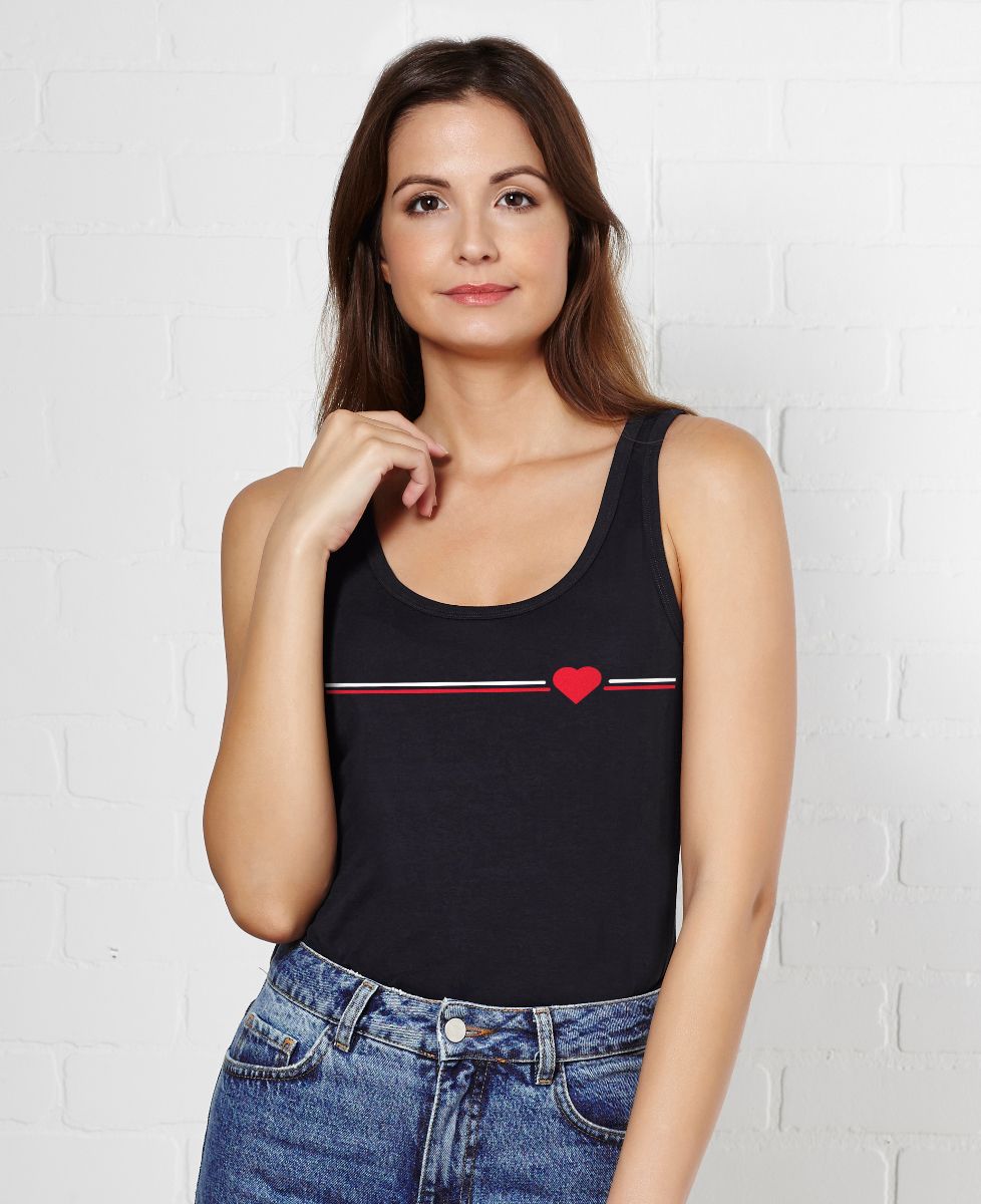 Débardeur femme Supporter coeur