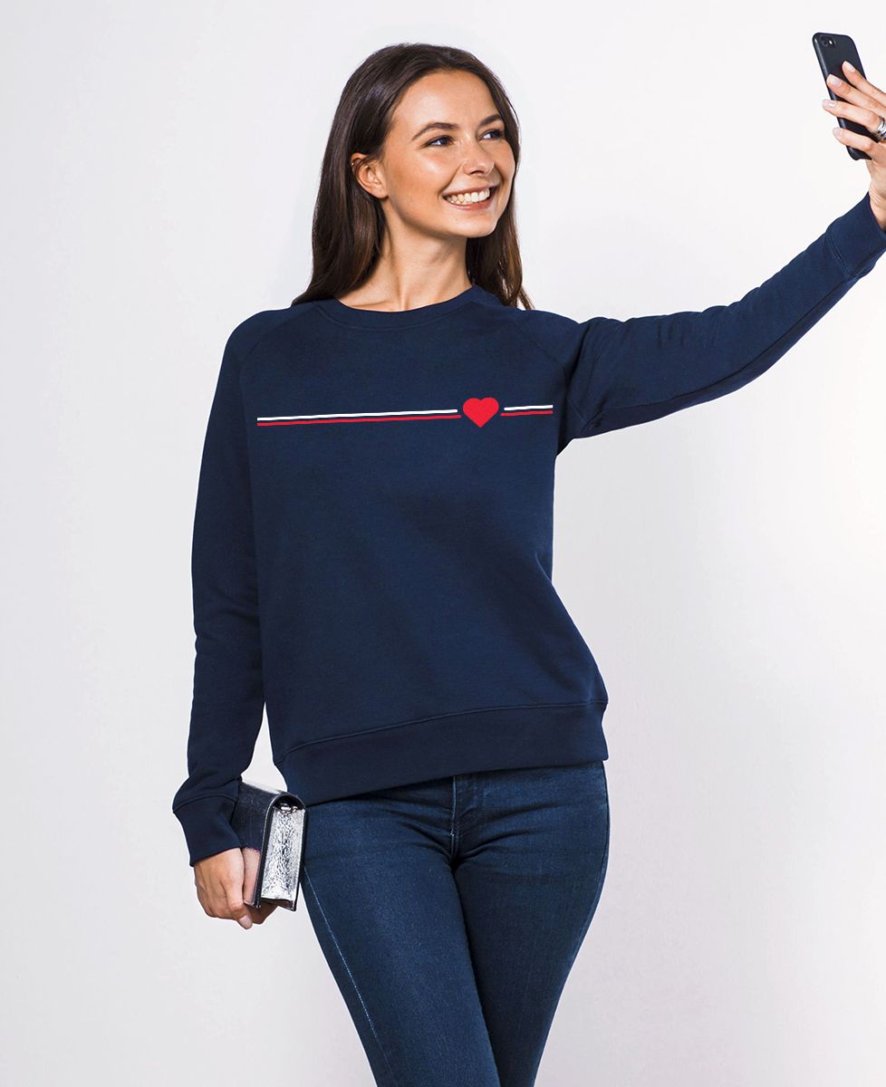 Sweatshirt femme Supporter coeur - Cadeaux Couple