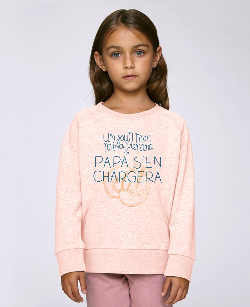 Sweatshirt enfant Un jour mon prince viendra