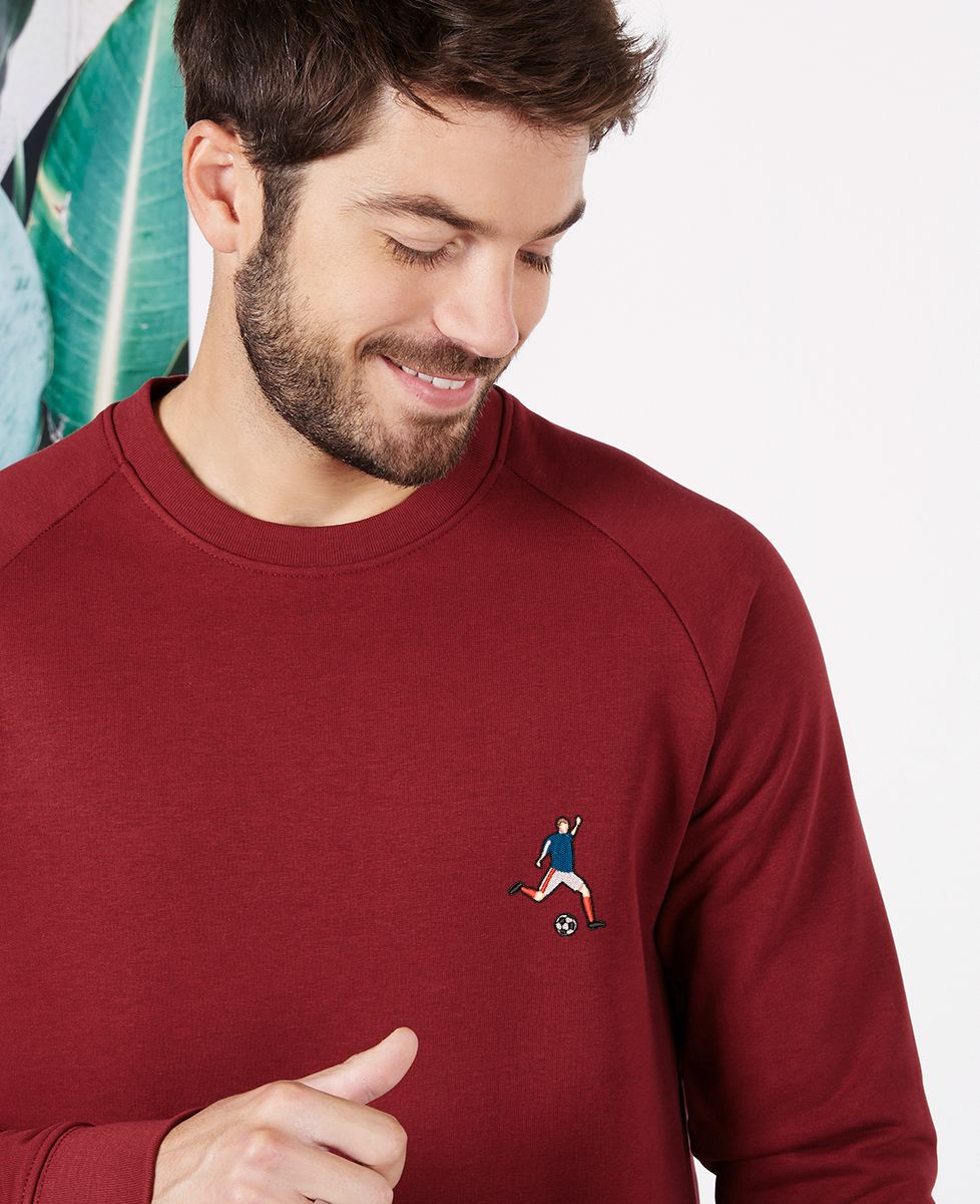 Sweatshirt homme Footballeur (brodé) - Sport, Football