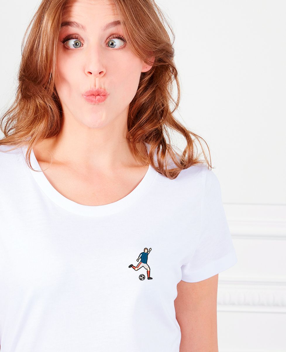 T-shirt femme Footballeur (brodé) - Sport, Football