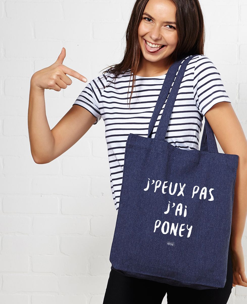 Tote bag J'peux pas j'ai poney