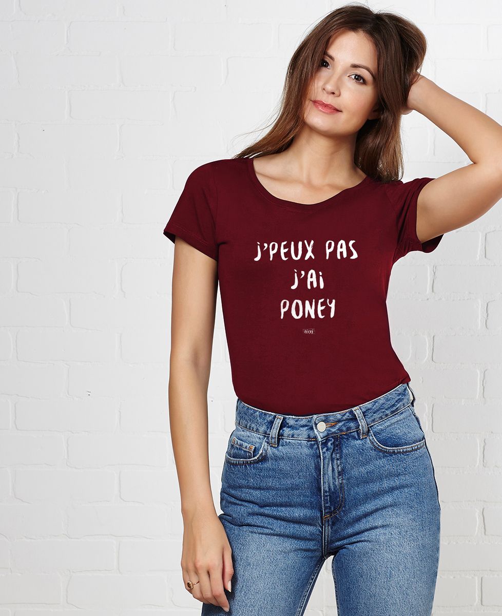 T-Shirt femme J'peux pas j'ai poney