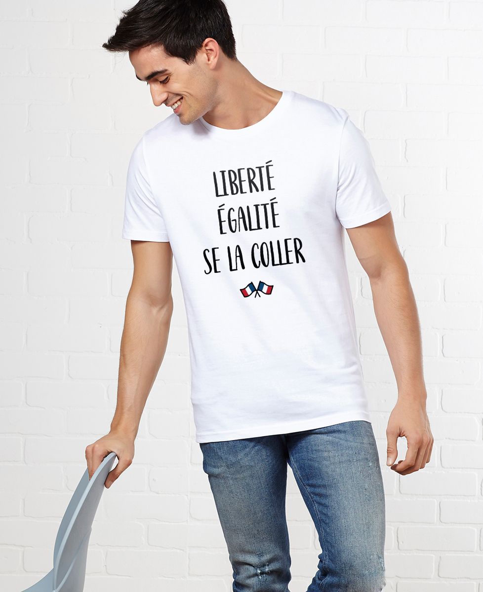 T-shirt homme Liberté, égalite, se la coller - Apéro