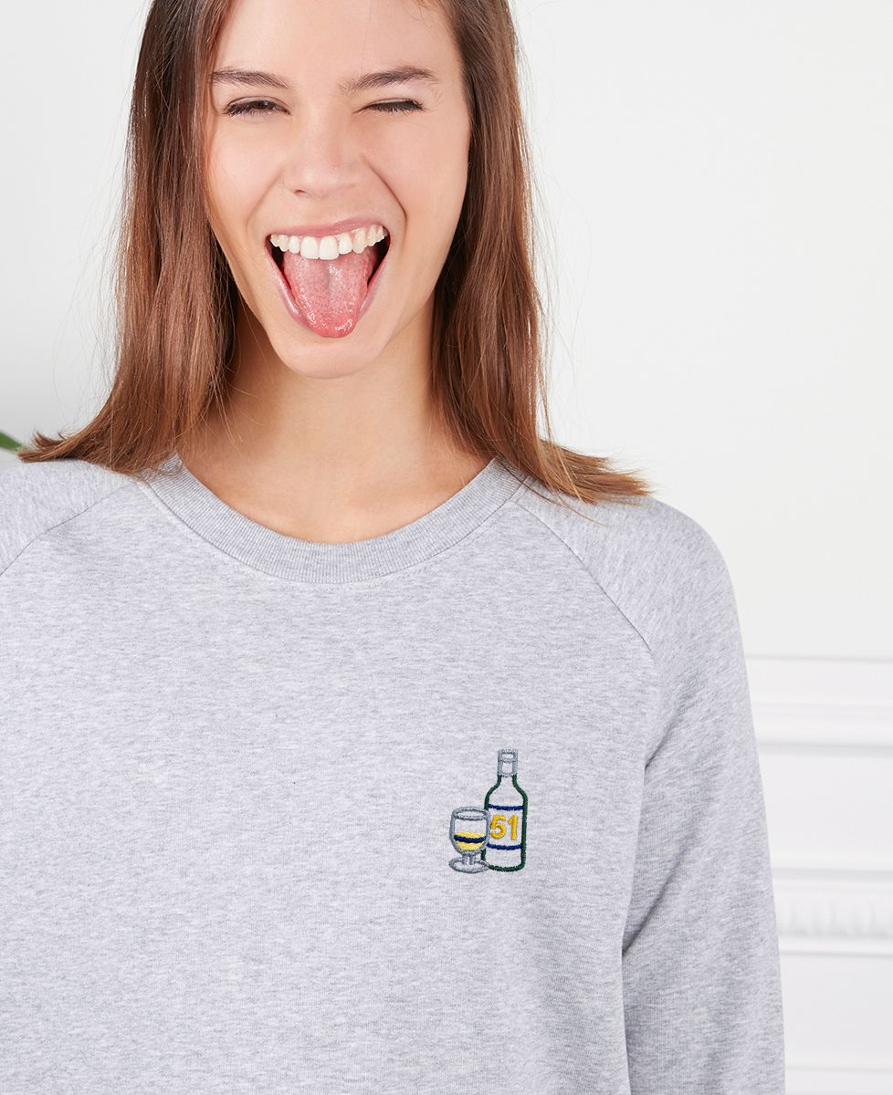 Sweatshirt femme P'tit jaune d'amour (brodé) - Apéro